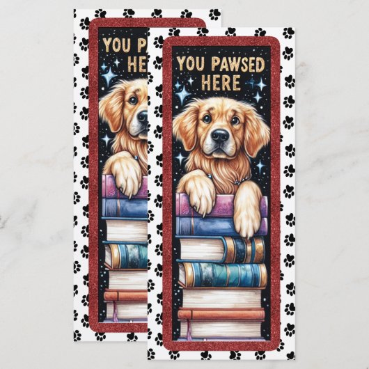 Cute French Golden Retriever Bookmarker (Front/Back)