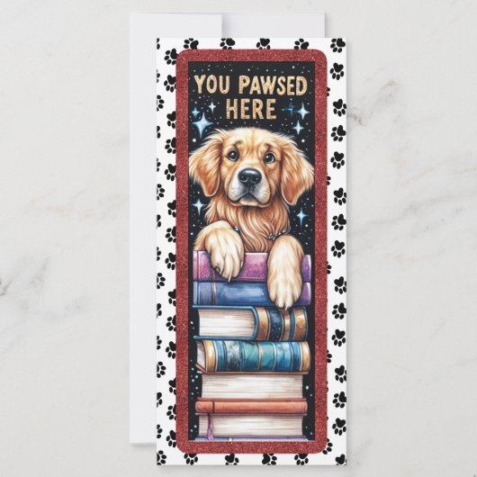 Cute French Golden Retriever Bookmarker (Front)