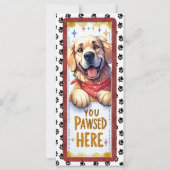 Cute French Golden Retriever Bookmarker (Back)
