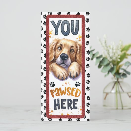 Cute French Golden Retriever Bookmarker (Standing Front)