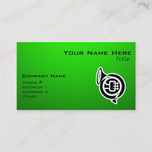 Customizable Cute French Horn Business Cards