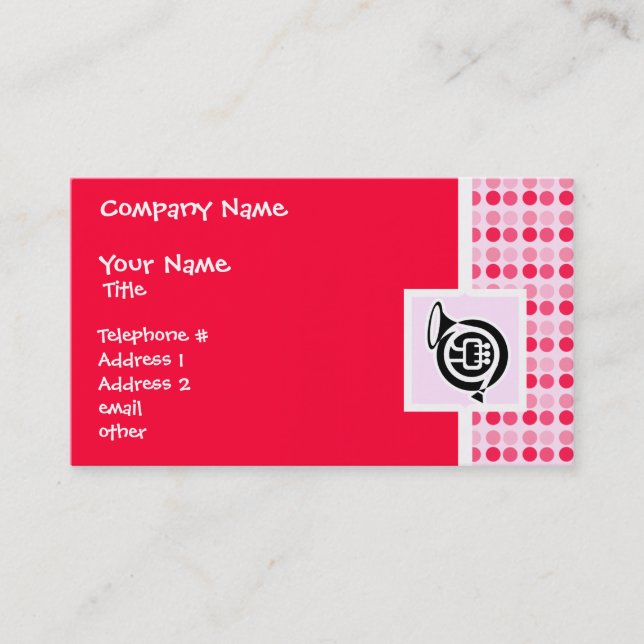 Cute French Horn Business Card (Front)