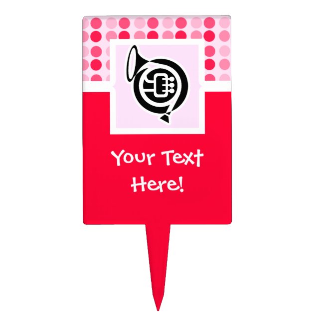 Cute French Horn Cake Topper (Front)