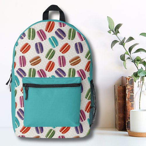 Cute French Macaron Pattern Printed Backpack