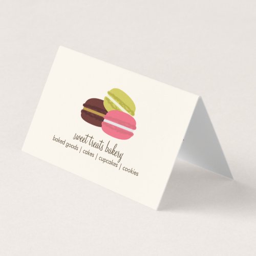 Cute French Macarons Bakery or Cafe Business Card