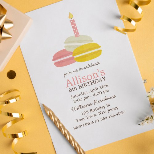Colorful French Macarons Invite