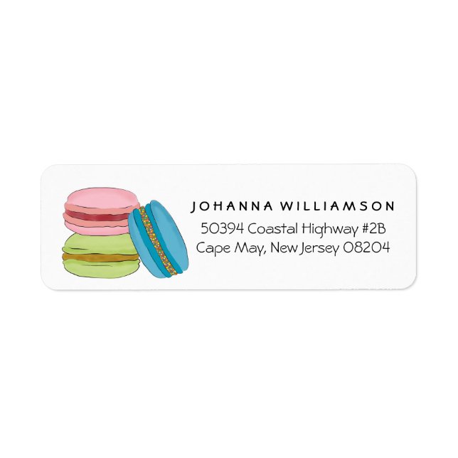Cute French Macarons Macaroon Cookies Label (Front)
