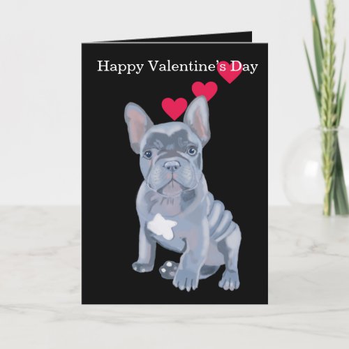 Cute French Portrait Valentines Holiday Card