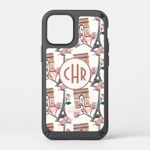 Cute French Theme Monogram  France Landmarks Speck iPhone 12 Mini Case