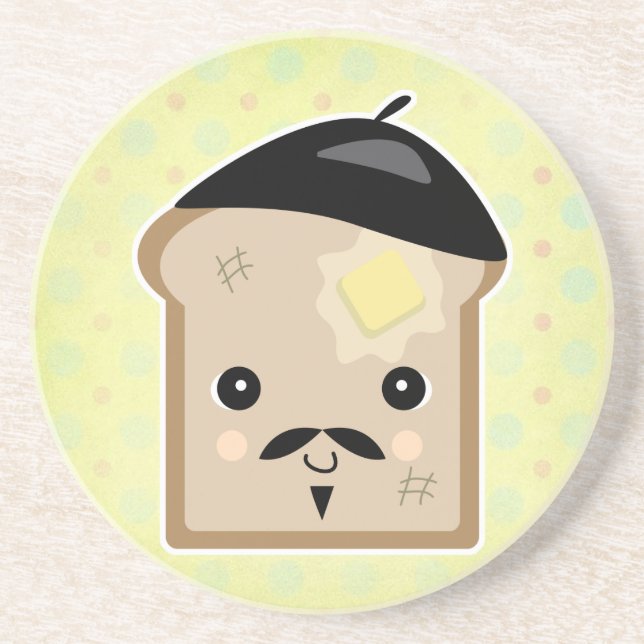 cute french toast drink coaster (Front)