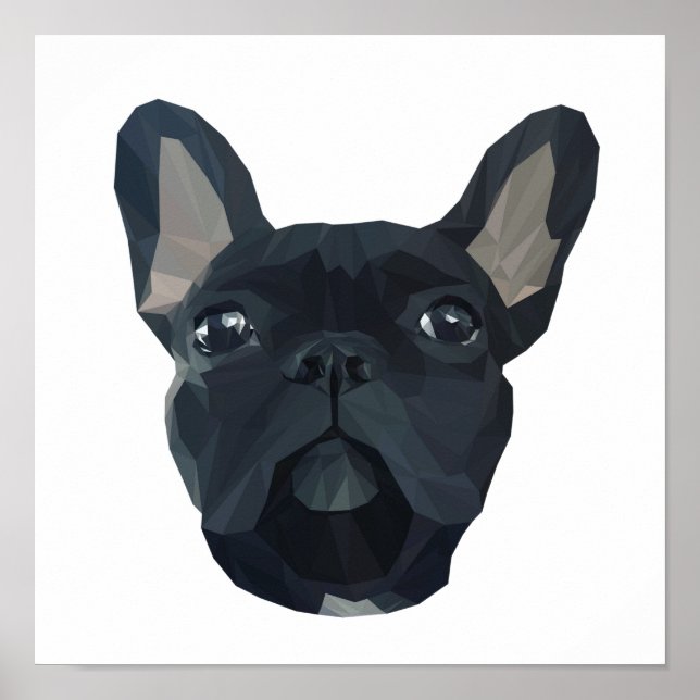 Cute frenchie  bulldog face poster (Front)