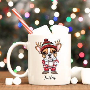 Cute Frenchie Dog Christmas Mug