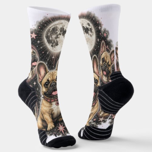 Cute Frenchie Dog Lover Celestial Socks