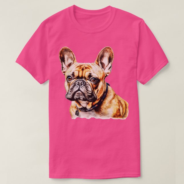 Cute Frenchie Dog T-Shirt (Design Front)