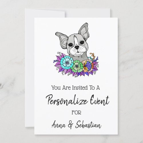  Cute Frenchie French Bulldog Event Invitation