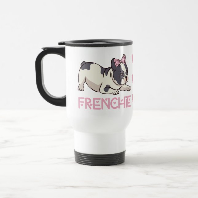 Cute Frenchie Puppy Dog Lover Gift French Bulldog Travel Mug (Left)