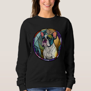 Cute Frenchie Stained Glass Window French Bulldog Sweatshirt