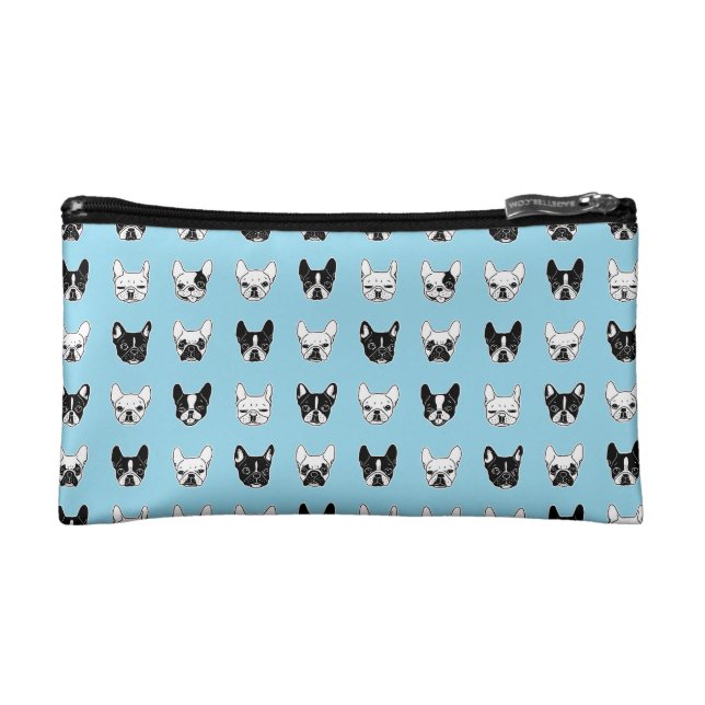 Cute Frenchies Doggie Family Collage Cosmetic Bag (Front)