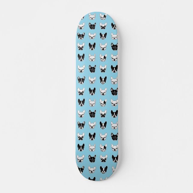 Cute Frenchies Doggie Family Collage Skateboard (Front)
