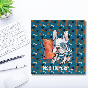 cute Frenchy pet dog, dressed animal, Funny 3 Ring Binder