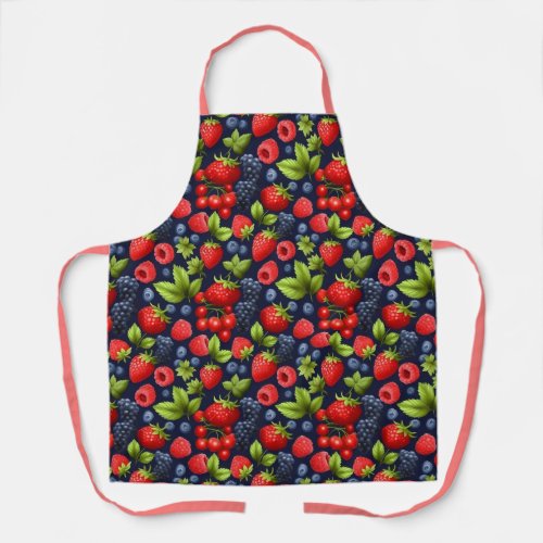 Cute Fresh Berries Pattern Apron