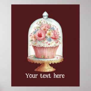 Cute fresh cupcake add text business poster