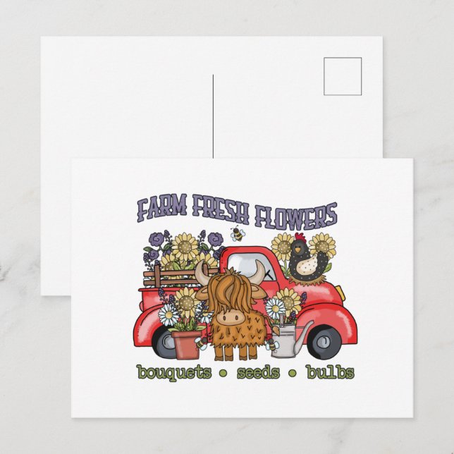 Cute fresh flower vendors or florist  postcard (Front/Back)