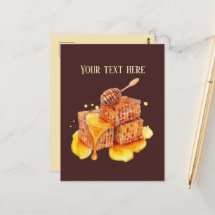 Cute Fresh honey vendors add text Postcard