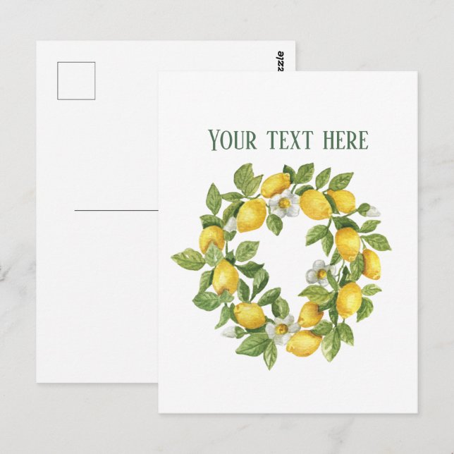 Cute fresh lemon customizable  postcard (Front/Back)