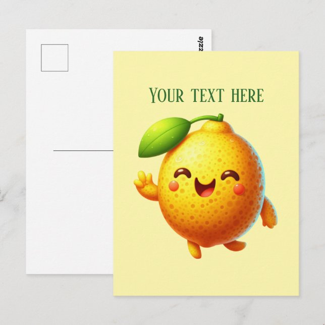 Cute fresh lemon customizable  postcard (Front/Back)