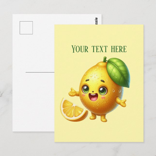 Cute fresh lemon customizable  postcard (Front/Back)