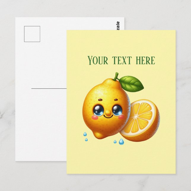 Cute fresh lemon customizable  postcard (Front/Back)