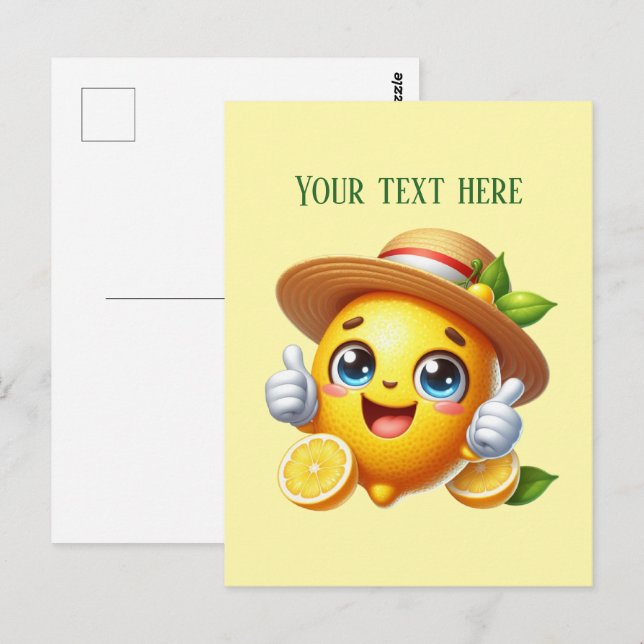 Cute fresh lemon customizable  postcard (Front/Back)