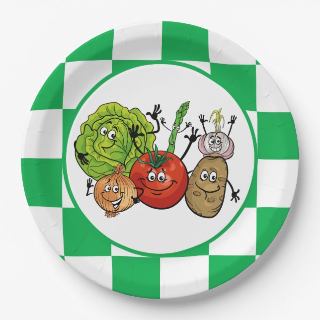 cute fresh salad party paper plates (Front)