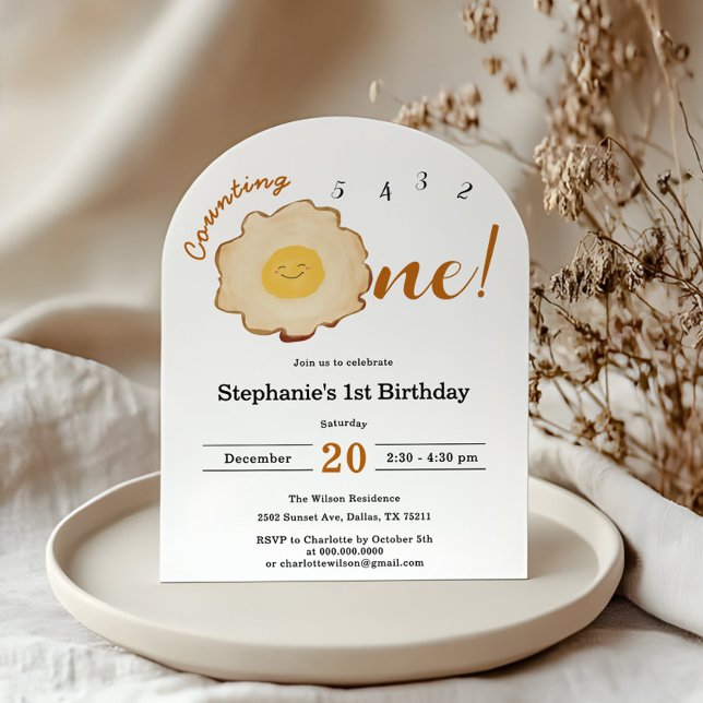 Cute Fried Egg 1st Birthday Invitation (Creator Uploaded)