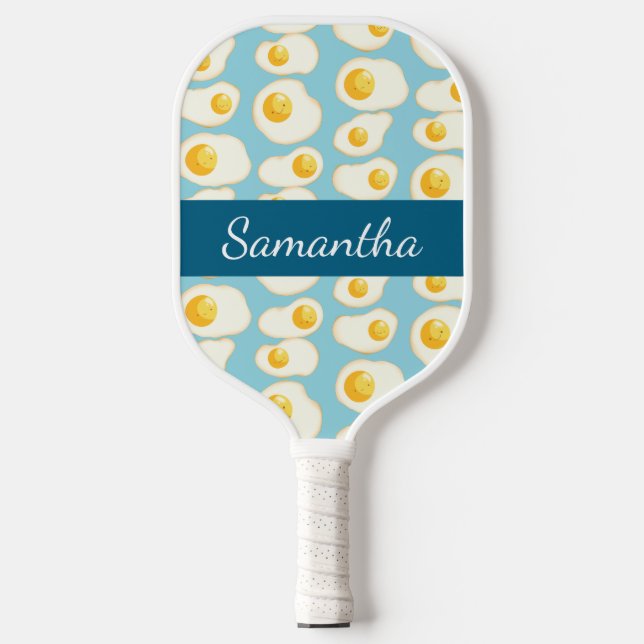 Cute Fried eggs Carbon Fiber Pickleball Paddle (Front)