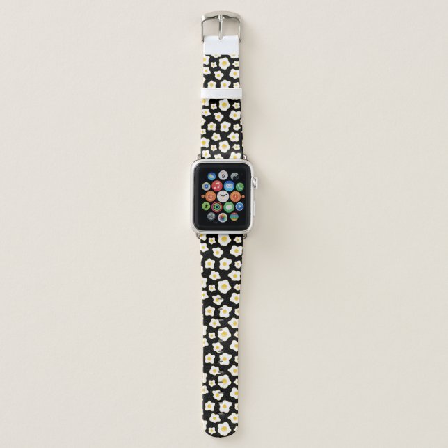 Cute Fried Eggs Flower Pattern Apple Watch Band (Front)