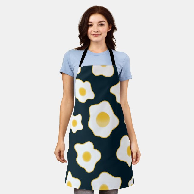 Cute Fried Eggs Flower Pattern Apron (Worn)