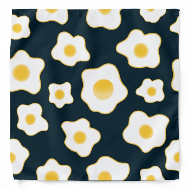 Cute Fried Eggs Flower Pattern Bandana (Front)