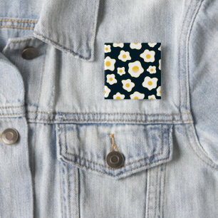 Cute Fried Eggs Flower Pattern Button