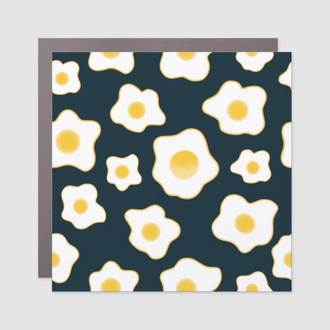 Cute Fried Eggs Flower Pattern Car Magnet (Front)