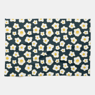 Cute Fried Eggs Flower Pattern Kitchen Towel