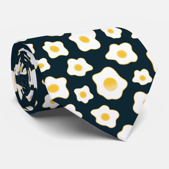 Cute Fried Eggs Flower Pattern Neck Tie (Rolled)