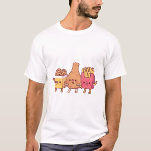 Cute Fried Food Trio Onion Rings Fried Chicken And T-Shirt