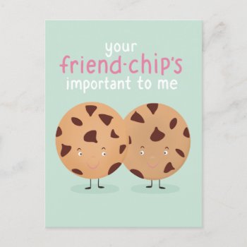 Cute Friend-chip Cookies Design Postcard by ComicDaisy at Zazzle