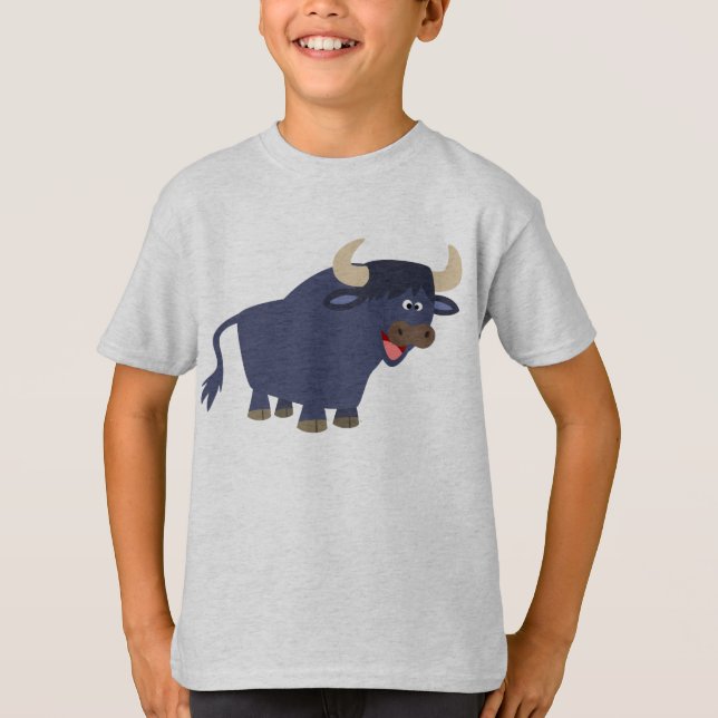 Cute Friendly Cartoon Bull Children T-Shirt (Front)