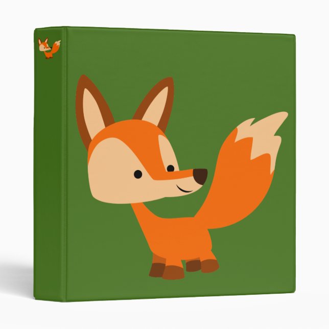 Cute Friendly Cartoon Fox Binder (Front/Spine)