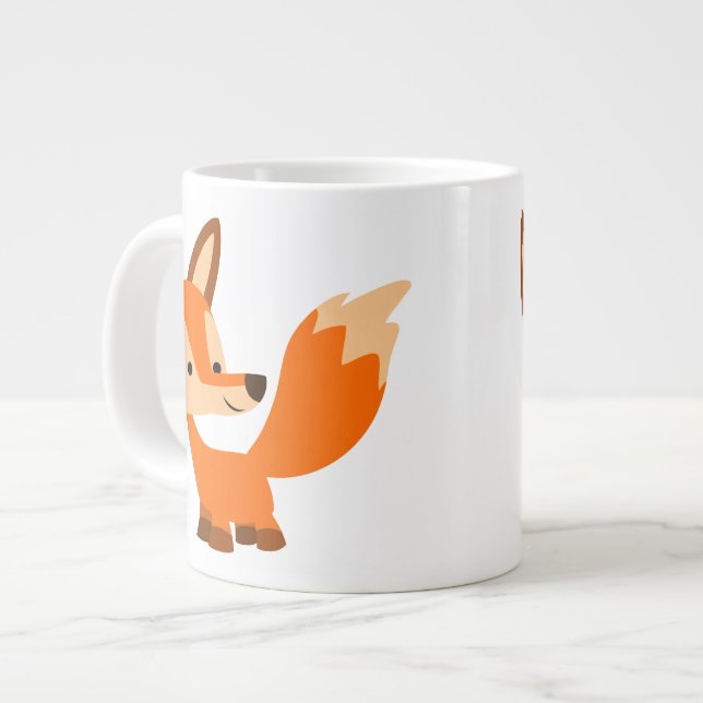 Cute Friendly Cartoon Fox Jumbo Mug (Front Left)