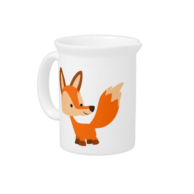 Cute Friendly Cartoon Fox Pitcher (Left)