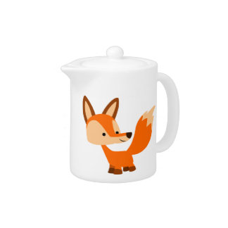 Cute Friendly Cartoon Fox Teapot